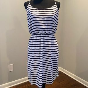 White & Navy Blue Sundress